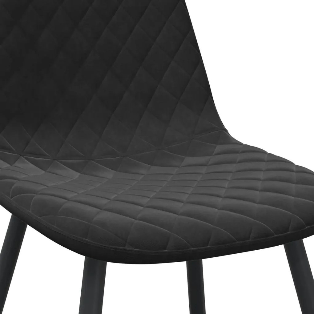 Cadeiras de jantar 4 pcs veludo preto