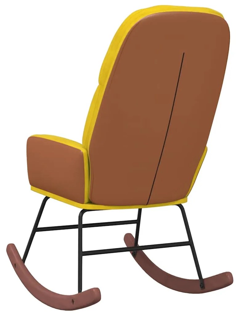 Cadeira de baloiço veludo amarelo