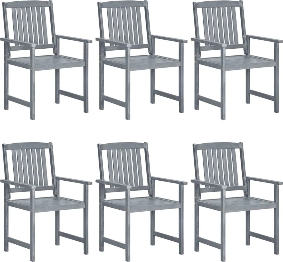 vidaXL Cadeiras de jardim 6 pcs madeira de acácia maciça cinzento
