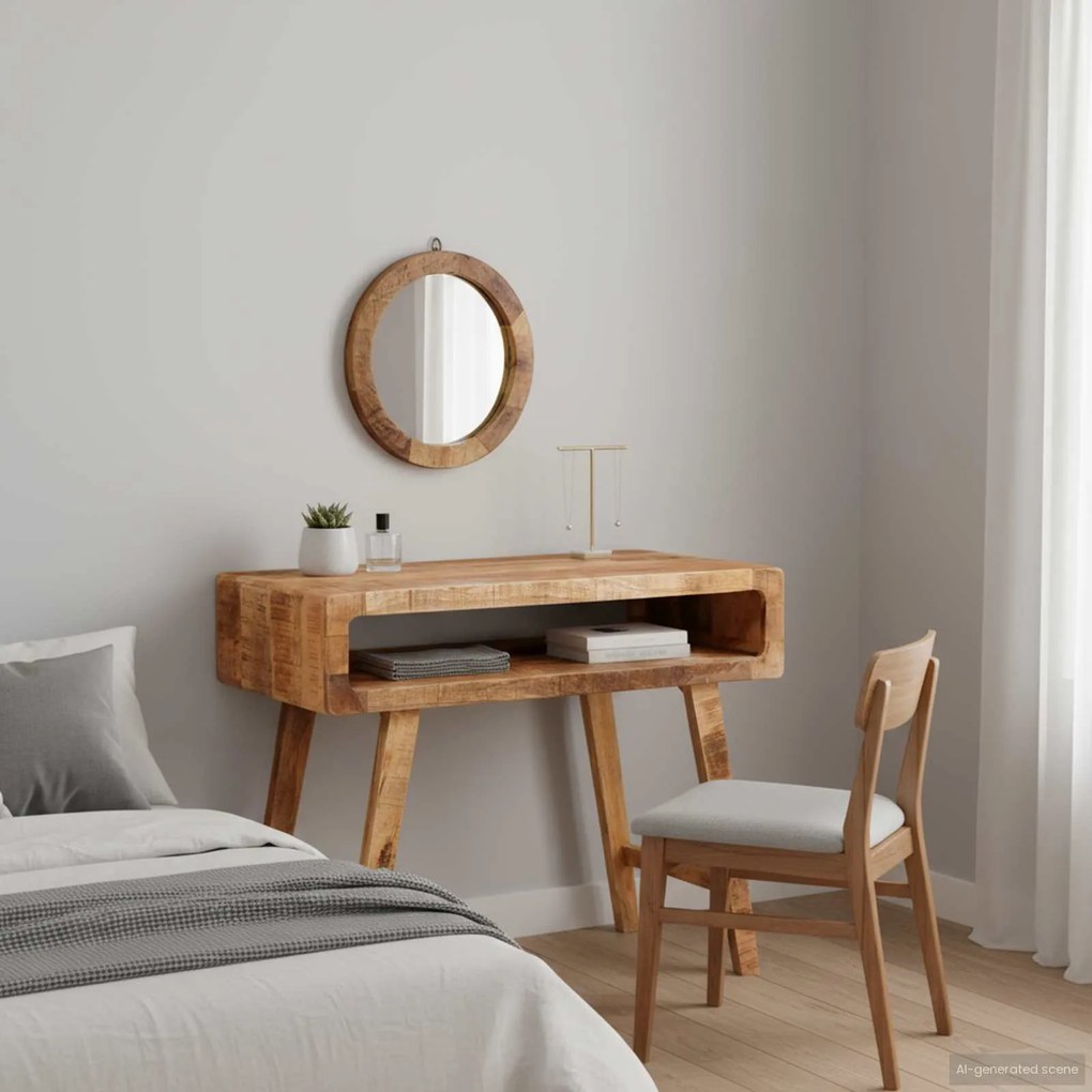 vidaXL Mesa de vestir Castanho 90 x 76 x 45 cm Madeira de manga maciça