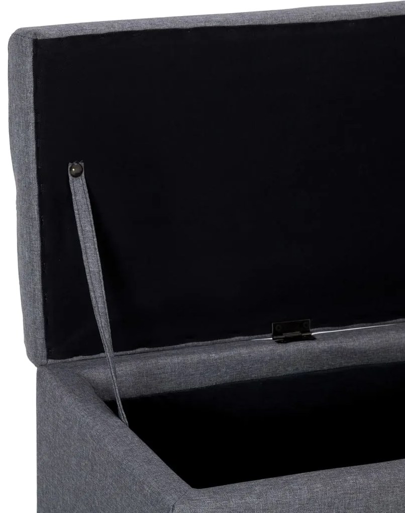 Banco c/ compartim. arrumação 116 cm poliéster cinzento-claro