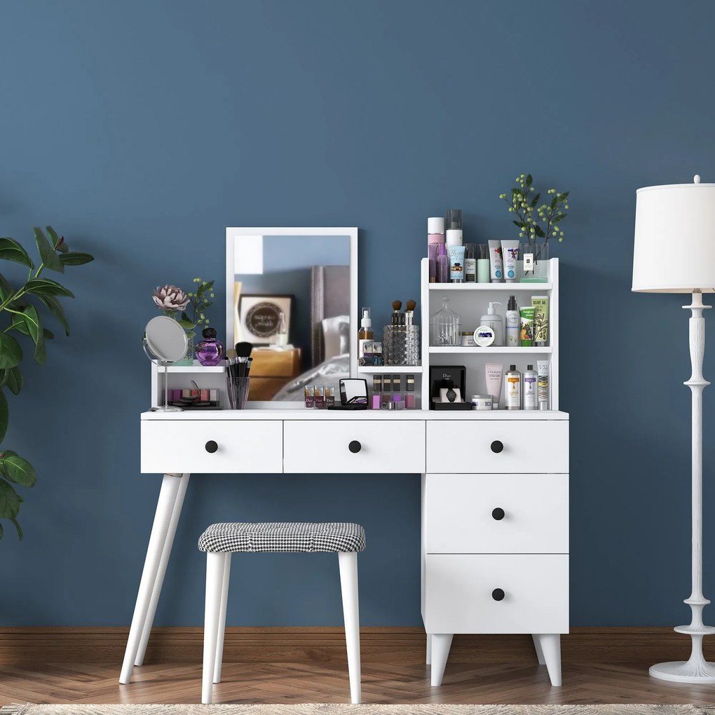 Mesa de Maquilhagem BJ101 – Branco – 125x93,8x40 cm