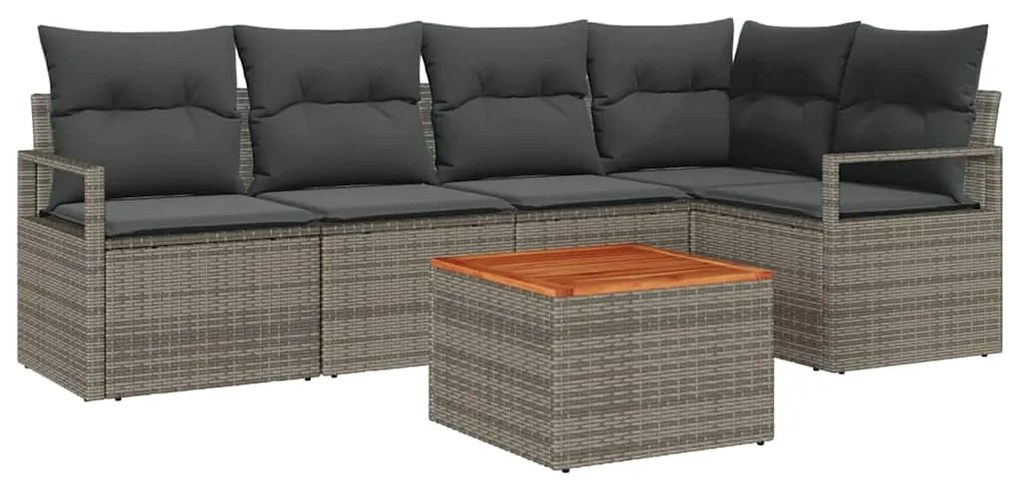Conjunto de Sofá de Jardim 6 pcs Cinzeto Grande