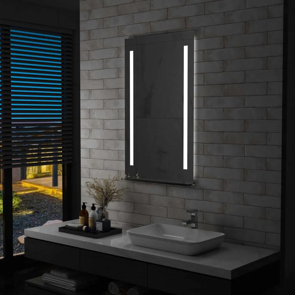 Espelho de parede LED c/ prateleira casa de banho 60x100 cm