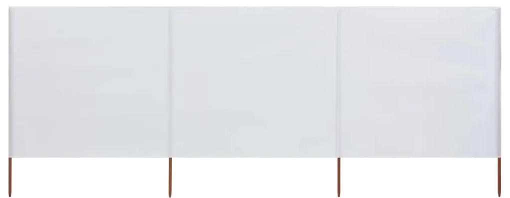 Para-vento com 3 painéis em tecido 400x160 cm cor areia branco