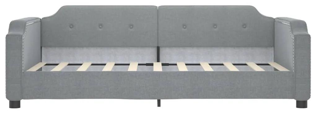 Sofá-cama 90x190 cm tecido cinzento-claro