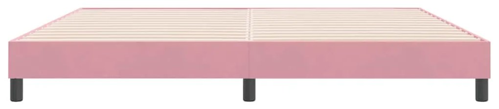 Estrutura de cama com colchão 180x220 cm veludo rosa
