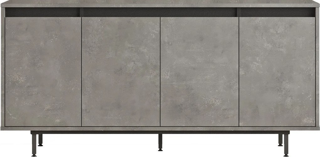 Aparador “Graphite” — 160x44,5x75,6 cm — Cinzento e Preto com Pernas M