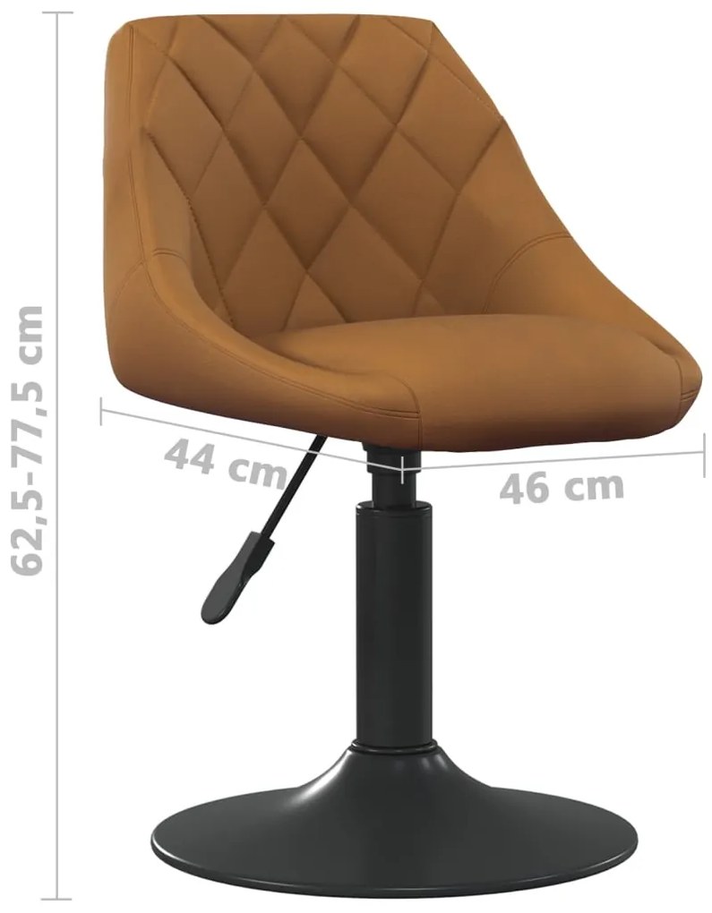 Cadeiras de jantar giratórias 6 pcs veludo castanho