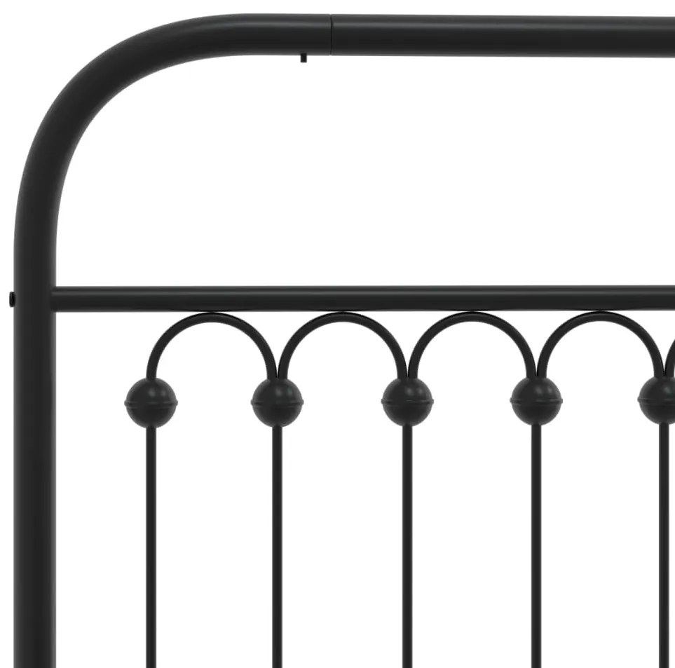 Estrutura de cama com cabeceira 140x190 cm metal preto