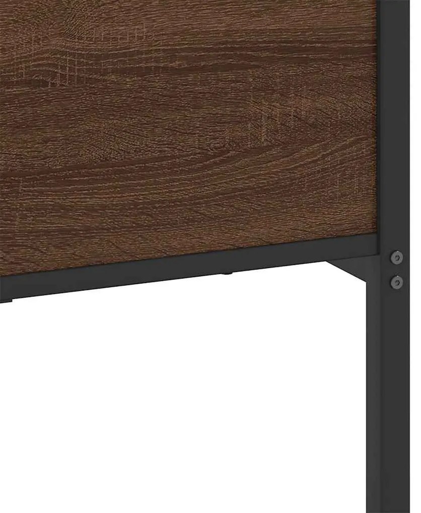 Estrutura cama sem colchão 200x200cm metal carvalho castanho