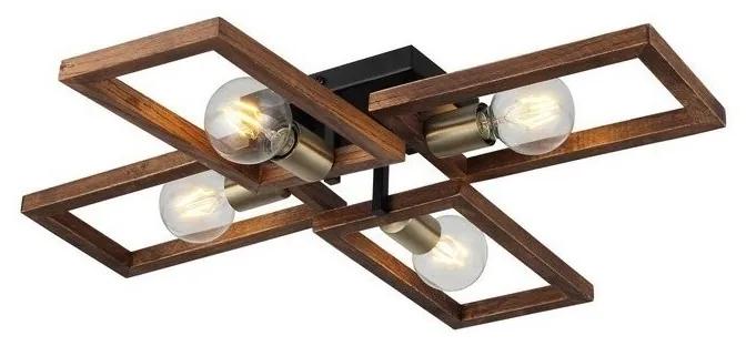 Candeeiros de teto Homemania  Lampada de tecto Era, Ouro, Schwarz, Holz, 70x66x12cm