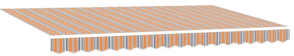 Toldo Retrátil Multicolorido e Laranja e Cinza e Azul e Branco