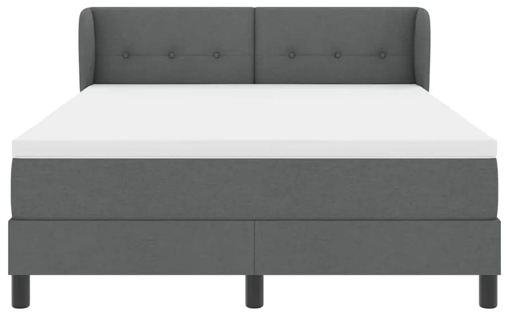 Cama Box Spring com Colchão VidaXL Cinza Escuro 160x200 cm Tecido