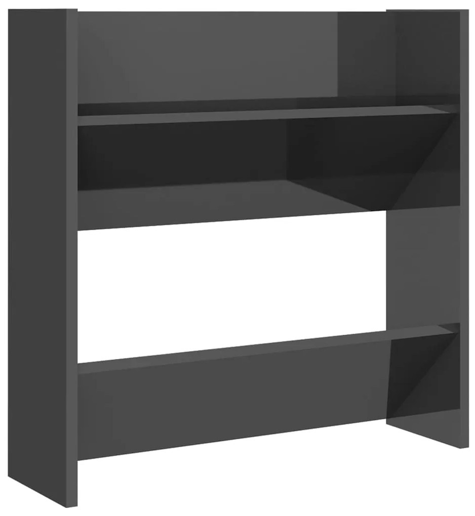 Sapateiras de parede 2pcs derivados de madeira cinza brilhante