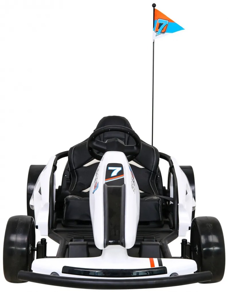 Kart elétrico para Crianças 24V SPEED 7 DRIFT KING Rodas Frente EVA, Rodas Atras Plastico, Assento de couro Branco