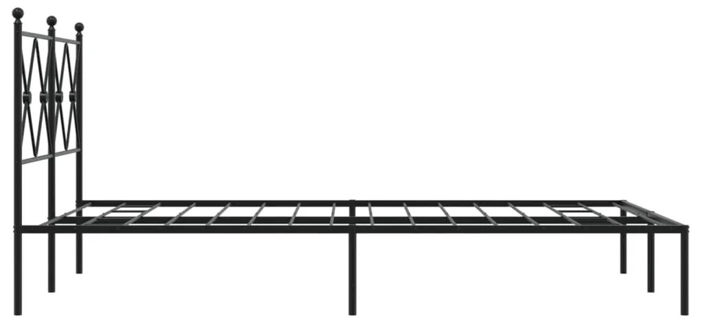 Estrutura de cama com cabeceira 120x200 cm metal preto
