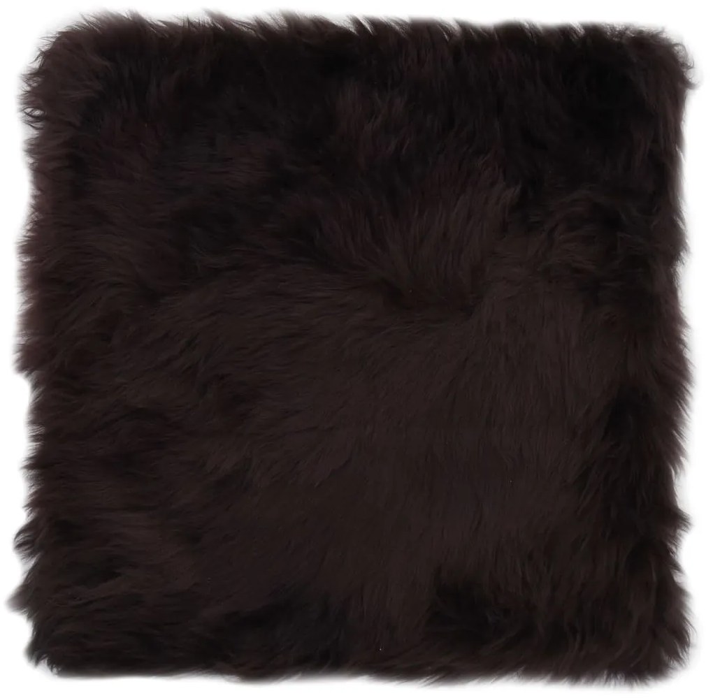 Almofadas p/ cadeira 2 pcs 40x40cm pele carneiro castanho