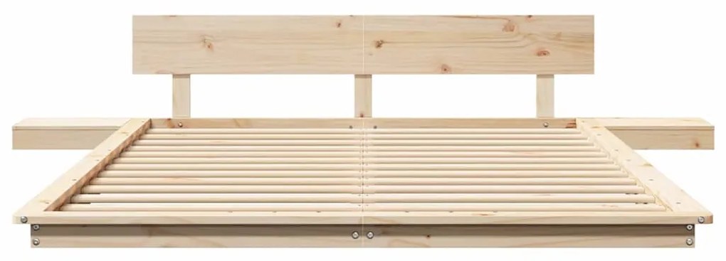 Estrado de Cama com Mesas de Cabeceira 140x200cm Madeira Maciça