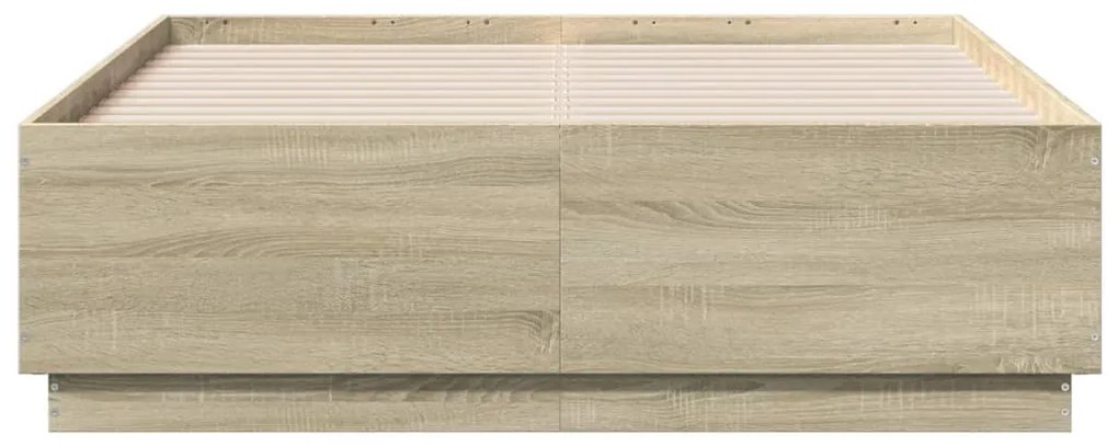 Estrutura de cama 140x190 cm derivados madeira carvalho sonoma