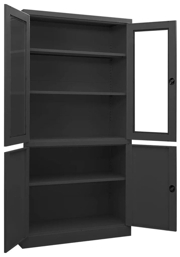 Armário de escritório 90x40x180 cm aço antracite