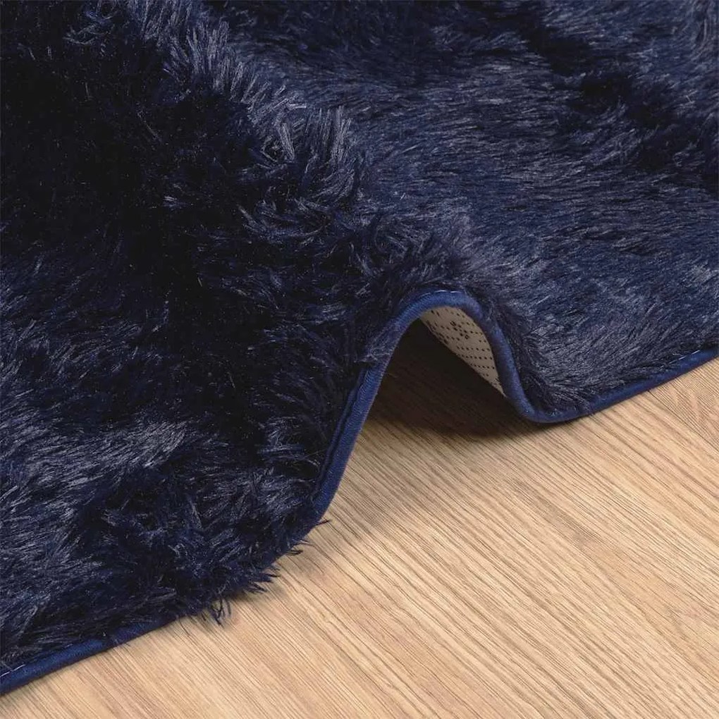 Tapete shaggy de pelo alto NAVARRA 120x120 cm azul-marinho