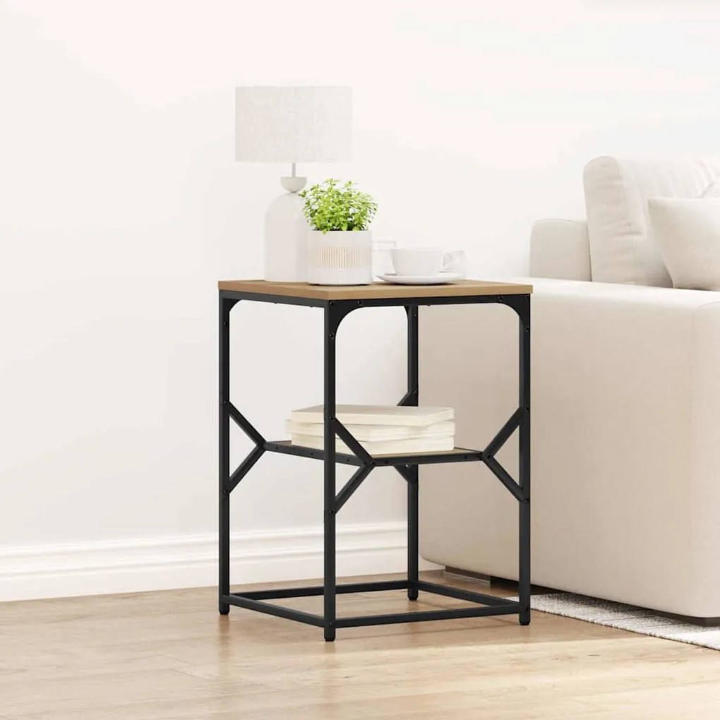 vidaXL Mesa Lateral Carvalho Artesanal 41 x 40 x 60 cm