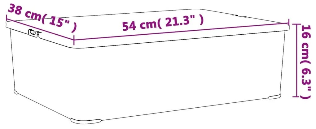 Caixas de arrumação empilháveis 3 pcs 25 L plástico
