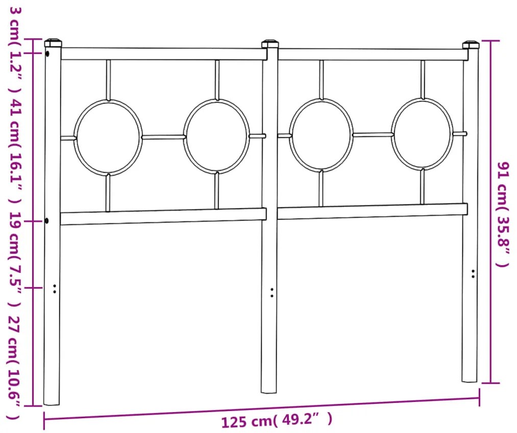 Cabeceira de cama 120 cm metal preto