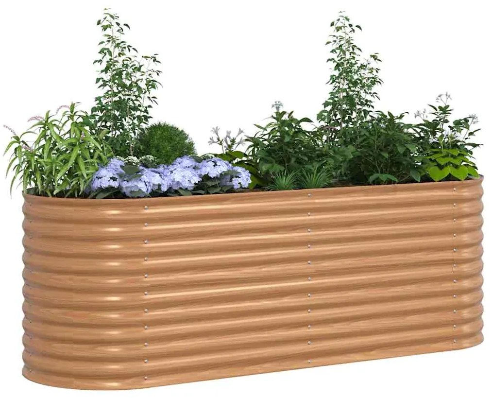 Cama Elevada de Jardim Castanha - Aparência de Madeira 240x80x81 cm de