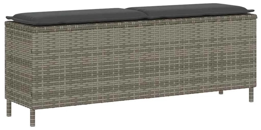 Banco de jardim com almofadão 110x30x40,5 cm vime PE cinzento