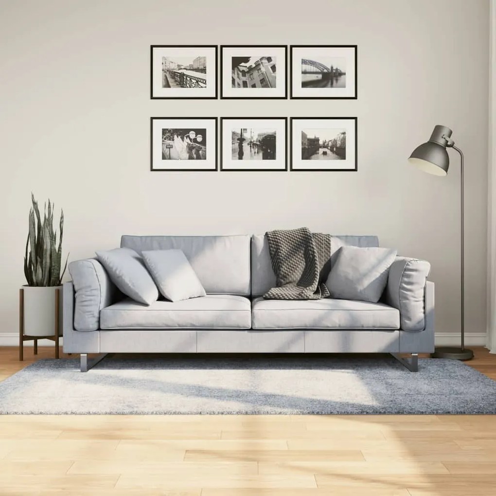 vidaXL Tapete shaggy de pelo alto PAMPLONA 100x200 cm azul