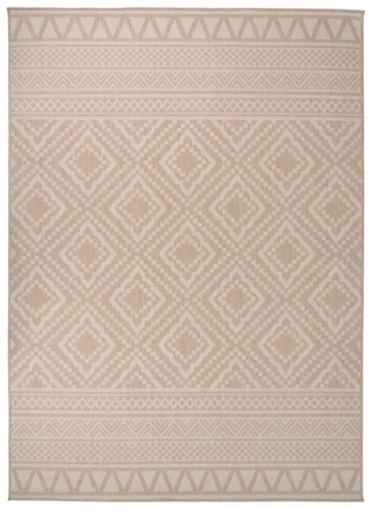 vidaXL Tapete de tecido plano p/ exterior 200x280 cm riscas castanhas