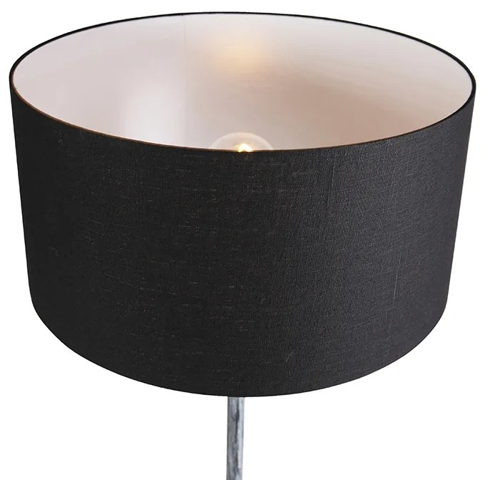 Candeeiro de pé Cinzento com Abajur Preto 50 cm - Simplo Country / Rústico,Moderno