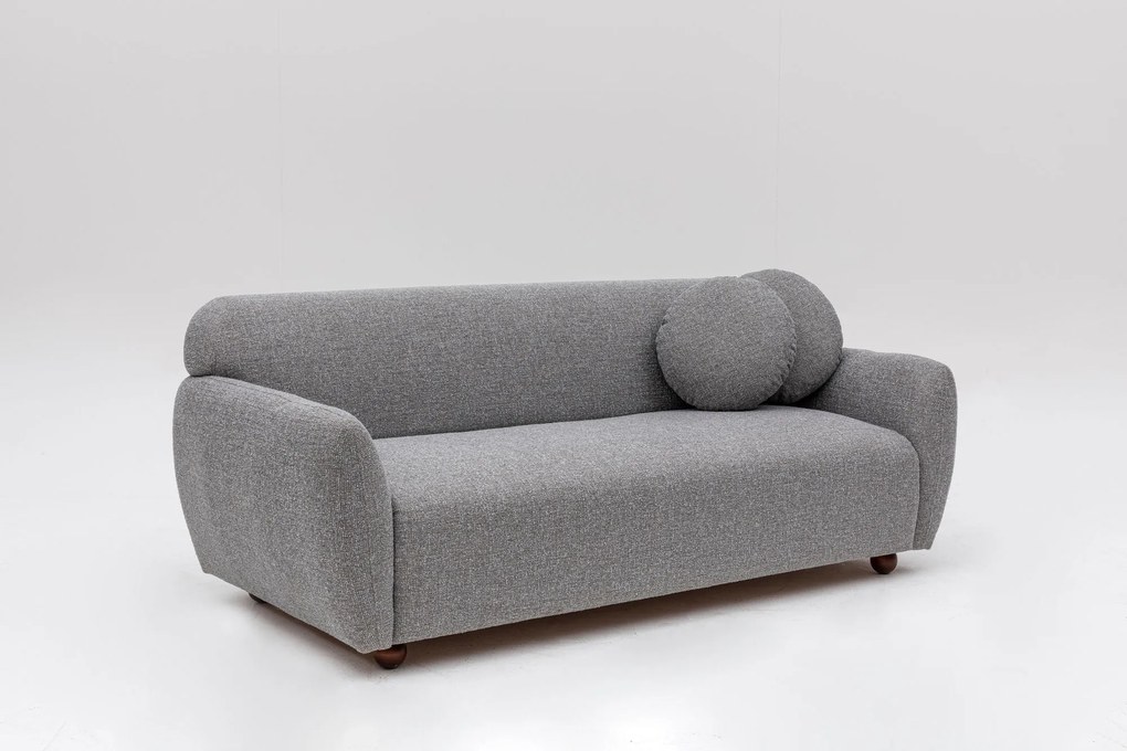 Sofá 3 Lugares "Stockholm" - Cinzento Claro com Pernas em Faia - 223x8