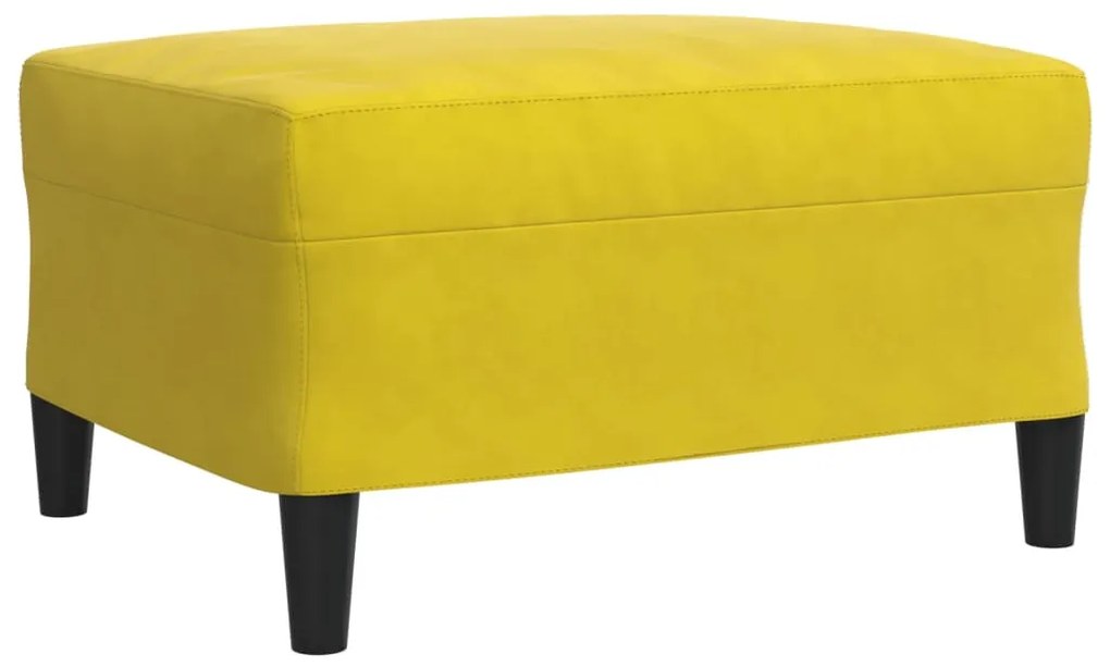 3 pcs conjunto de sofás com almofadões veludo amarelo