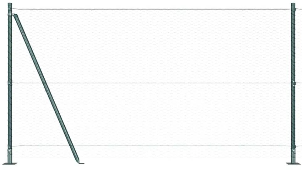 Cerca Hexagonal Verde 1,2x10 m Aço vidaXL