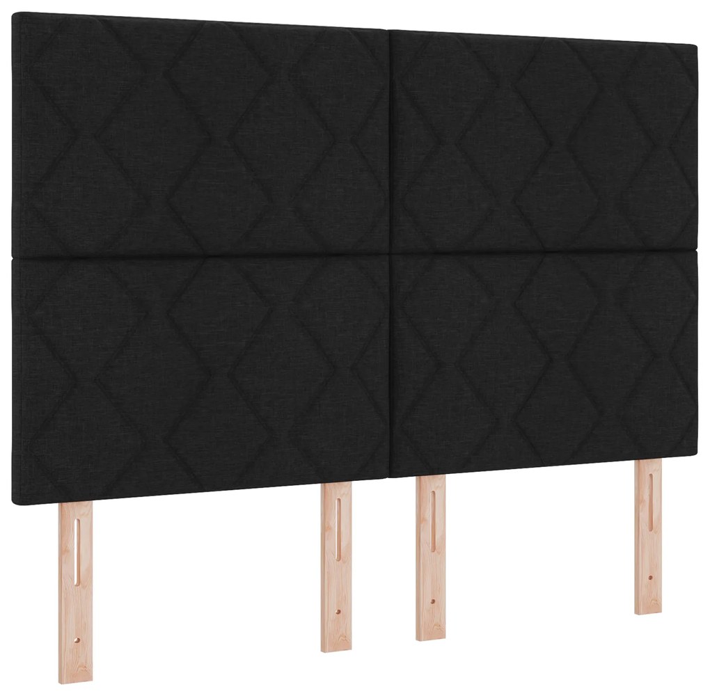 Cabeceira Design de Blocos de Diamante Preta 140 cm Tecido