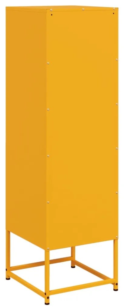 Aparador alto 36x39x123 cm aço amarelo mostarda