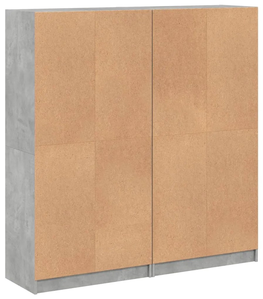 Estante c/ portas 136x37x142 cm derivados madeira cinza cimento