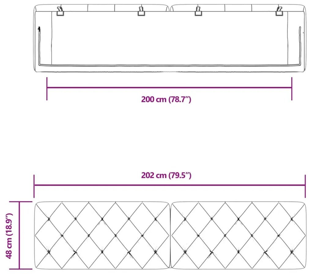 Almofadão de cabeceira 200 cm veludo cinzento-escuro