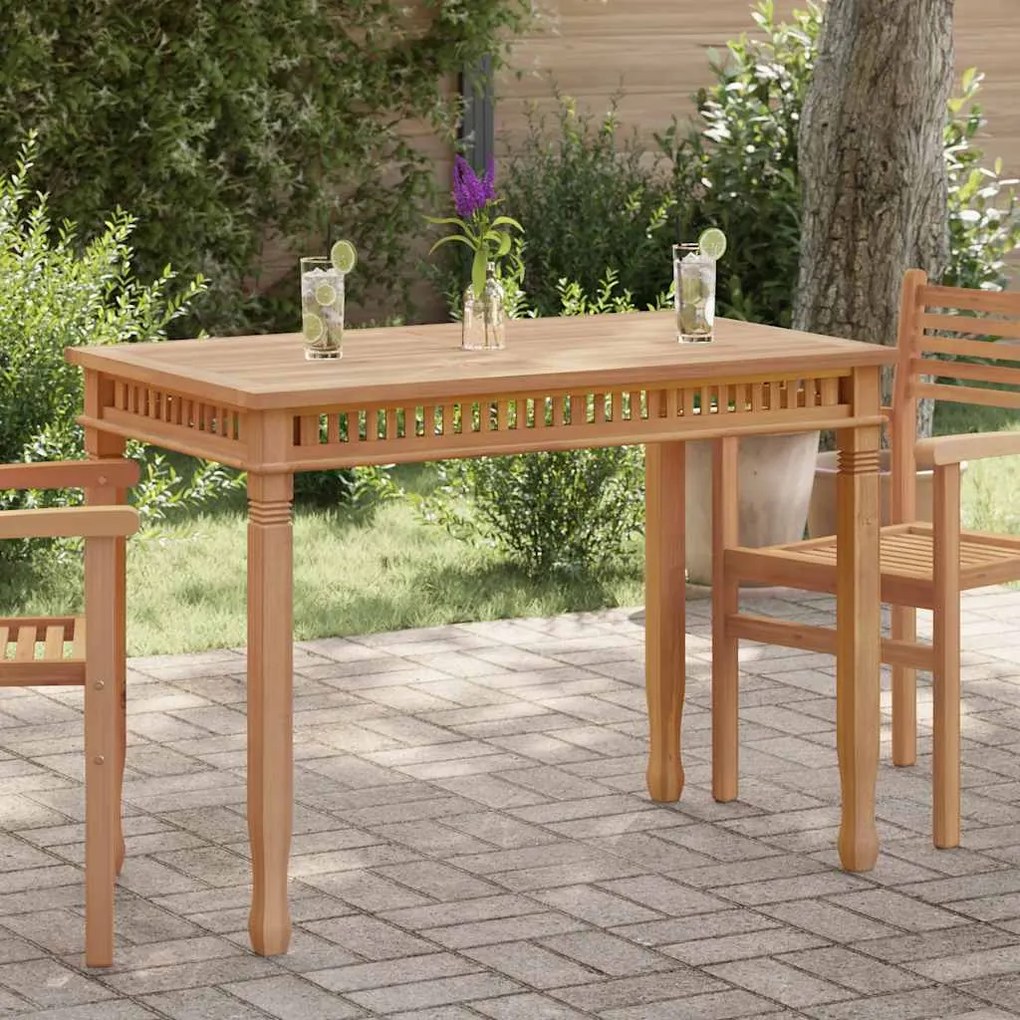 vidaXL Mesa de jantar para jardim 110x65x80 cm madeira de teca maciça