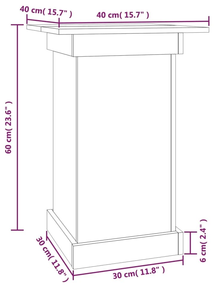Suporte de vasos 40x40x60 cm madeira de pinho maciça branco