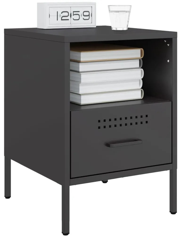 Mesa de cabeceira 36x39x50,5 cm aço preto