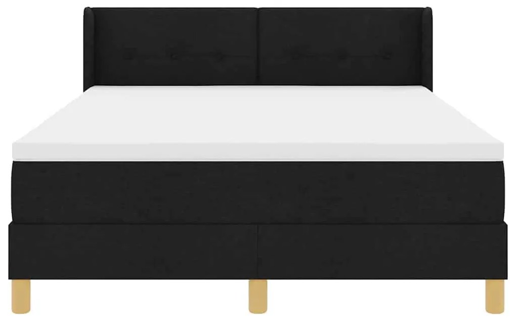 Cama Box com cabeceira Manual Preto 140 x 200 cm Estofado