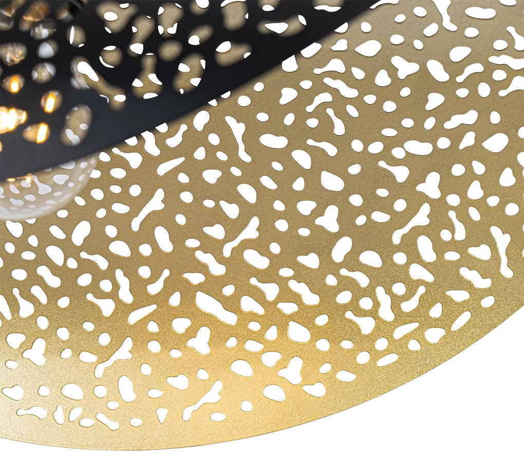 Candeeiro de suspensão oriental preto com dourado 50 cm - Japke Oriental