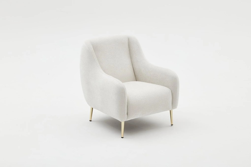 Sofá de 1 Lugar Simena – Creme Dourado – 77 cm x 77 cm x 70 cm