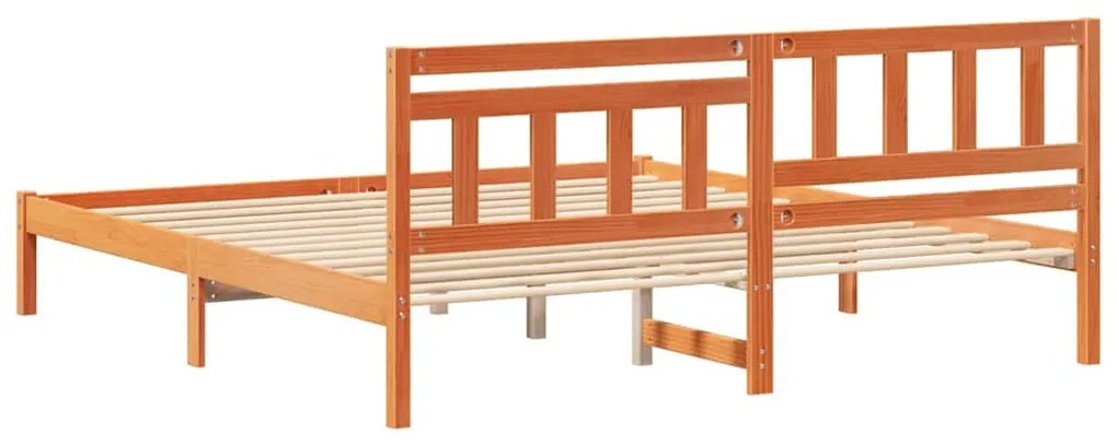 Estrutura da Cama com cabeceira Castanho-mel 180 x 200 cm