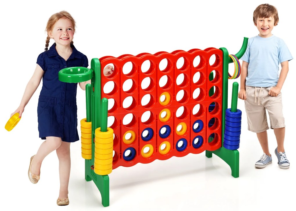 Jogo Connect 4 gigante Jumbo com 42 anéis - Cinza