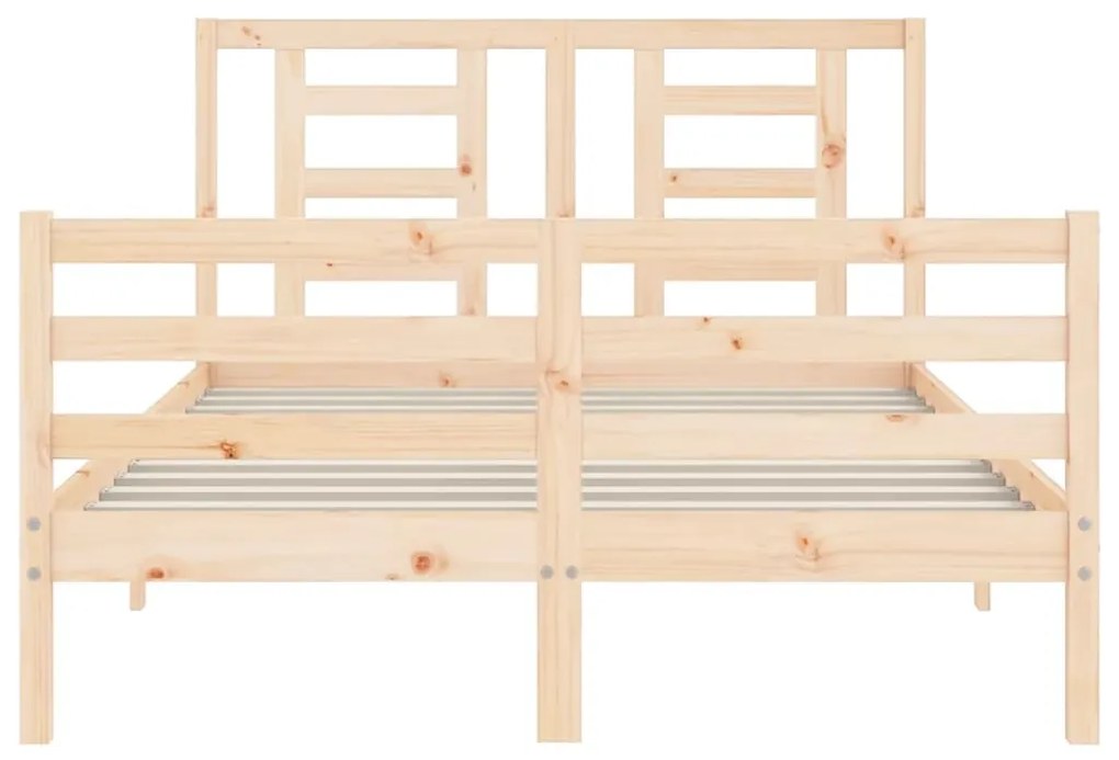 Estrutura de cama com cabeceira 140x200 cm madeira maciça
